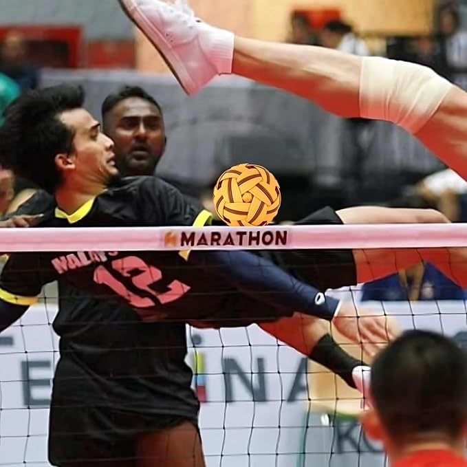petzlifeworld Marathon MT-908 International Male Competition Sepak Takraw Ball | Rubber Skin Rattan-Style | Durable & Lightweight | Made in Thailand | Official Size for Athletes, Teens & Adults