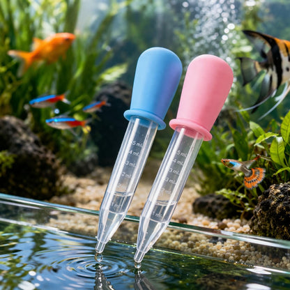 petzlifeworld 5ML Silicone Pipette Dropper (2 PCS) – Aquarium Feeding, Fertilizer Dosing & Liquid Transfer | Accurate Measurement, Soft Flexible Bulb, Easy Squeeze for Fish, Artemia, Lab, Resin & DIY
