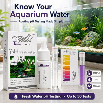Petzlifeworld Aquatic Remedies Aquatic Remedies Wild pH Fresh Water Test Kit | 50 Tests | Colour Comparison Water Testing Kit for Aquarium, Swimming Pool, Tap, Drinking & Industrial Water