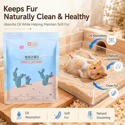 YEE Hamster Desert Bath Sand – 1kg | Natural Dust-Free Grooming & Potty Sand