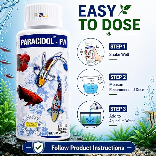 Petzlifeworld Aquatic remedies Paracidol  for Fresh Water Aquarium | Complete Fish Care | Healthy Fish, Healthy Aquarium
