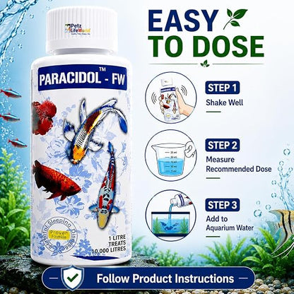 Petzlifeworld Aquatic remedies Paracidol  for Fresh Water Aquarium | Complete Fish Care | Healthy Fish, Healthy Aquarium
