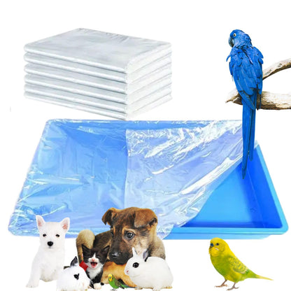 Petzlifeworld 50 Pcs(60 * 40 Cm) Disposable Cage Tray Liners – Transparent Waterproof Liner Covers for Pet Cages