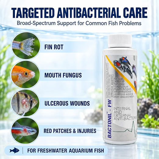 Aquatic Remedies 3-in-1 Freshwater Fish Care Combo – Paracidol FW + Bactonil FW + Aquaria Clear | 120 ml Each