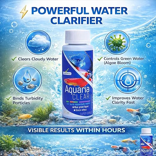 Petzlifeworld Aquatic Remedies Aquaria Clear for Aquarium Fish Tank Cloudy Water Remover | for Crystal Clear Water (Pack of 2 * 120 ML| 240 ML)
