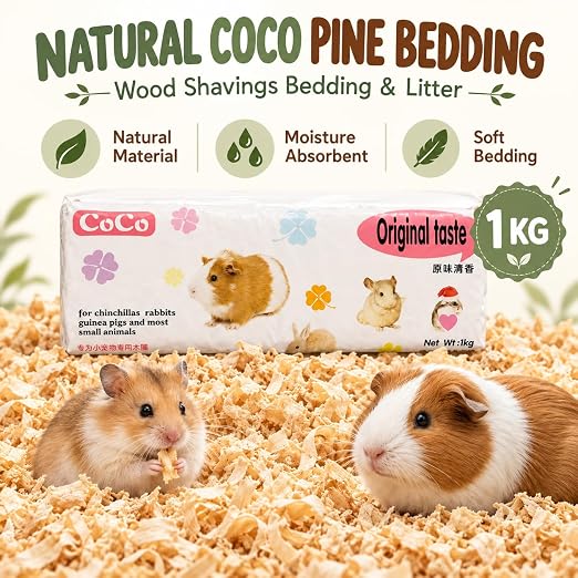 petzlifeworld Lavender and Original Tast  Scented Small Pet Bedding 1KG | Soft & Highly Absorbent Wood Shavings | Low Dust Formula | Odor Control | Safe for Hamsters, Guinea Pigs, Rabbits & Other Small Animals