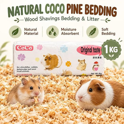 petzlifeworld Lavender and Original Tast  Scented Small Pet Bedding 1KG | Soft & Highly Absorbent Wood Shavings | Low Dust Formula | Odor Control | Safe for Hamsters, Guinea Pigs, Rabbits & Other Small Animals