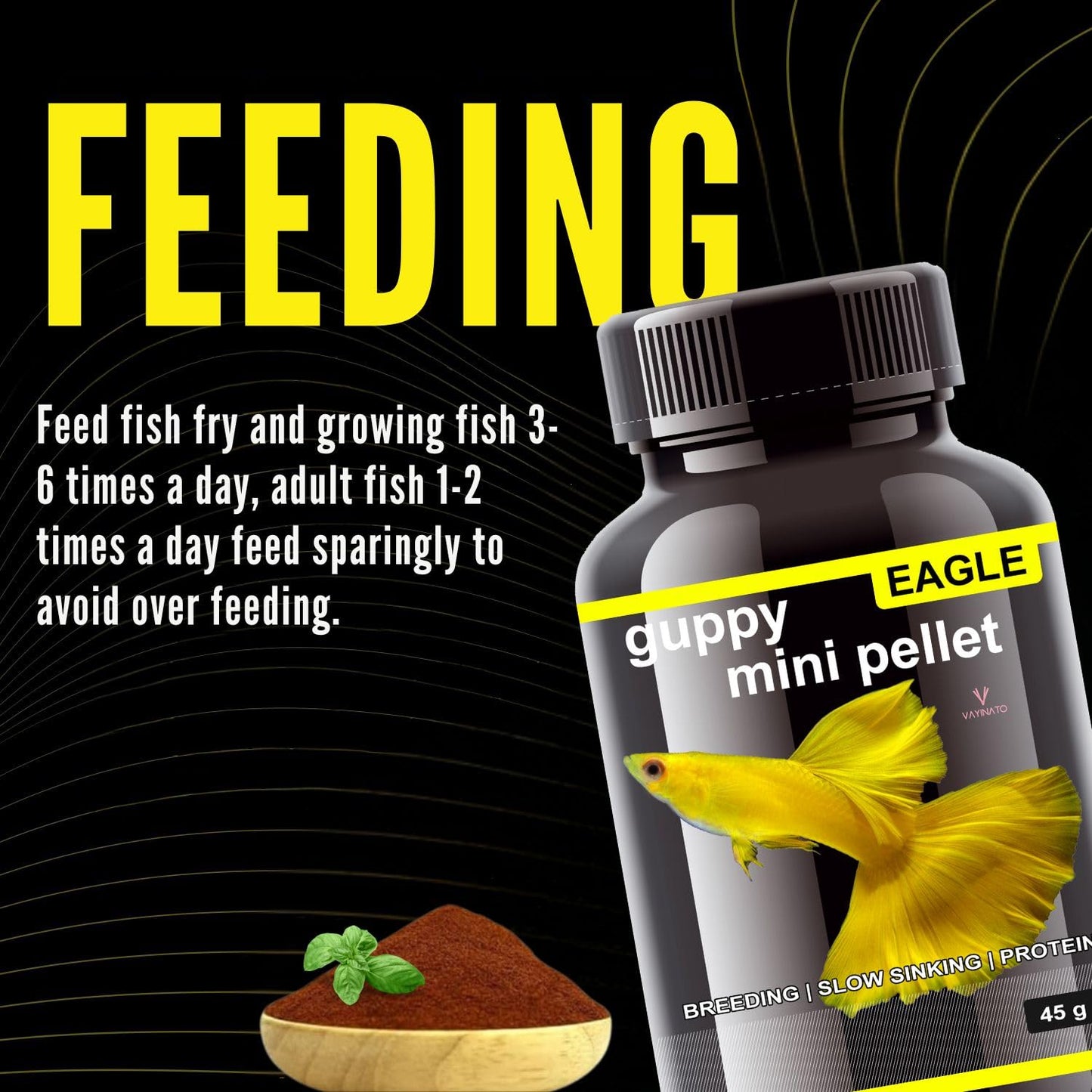 Eagle (Pack of 2 * 45g) Guppy Mini Pellet - Slow Sinking Fish Food