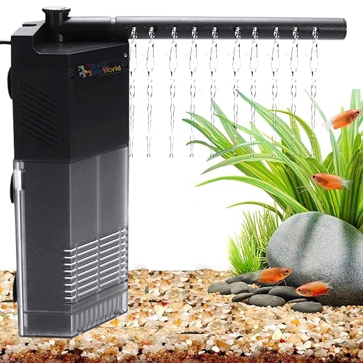 SunSun  Internal Corner Filter for Aquarium Fish Tank 3 in 1 Multi Function | Waterfall Type with 360* Rotatable Spray Bar