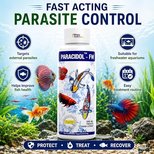 Petzlifeworld Aquatic remedies Paracidol  for Fresh Water Aquarium | Complete Fish Care | Healthy Fish, Healthy Aquarium