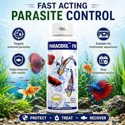 Petzlifeworld Aquatic remedies Paracidol  for Fresh Water Aquarium | Complete Fish Care | Healthy Fish, Healthy Aquarium
