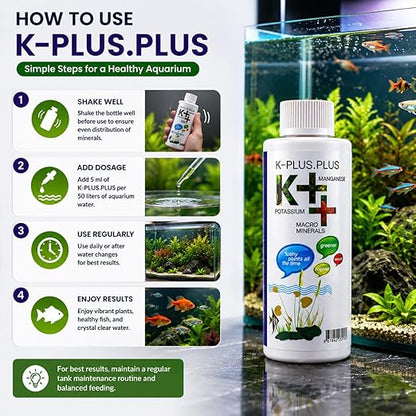 petzlifeworld Aquatic Remedies K++ Aquarium Plant Fertilizer (220ml) | Potassium (K), Manganese (Mn) & Calcium (Ca) Mineral Enrichment for Aquatic Plant Growth | Suitable for Freshwater & Saltwater Aquariums