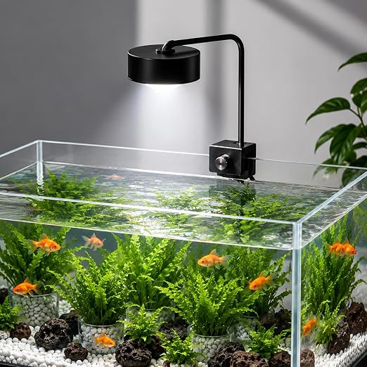 Petzlifeworld Liny WH-570 Aquarium LED Clip Light 8W | White LED Aquarium Lamp for 20–30cm Fish Tanks | AC 220V Energy Efficient Lighting | Easy Clip-On Design for Nano Tanks Aquariums
