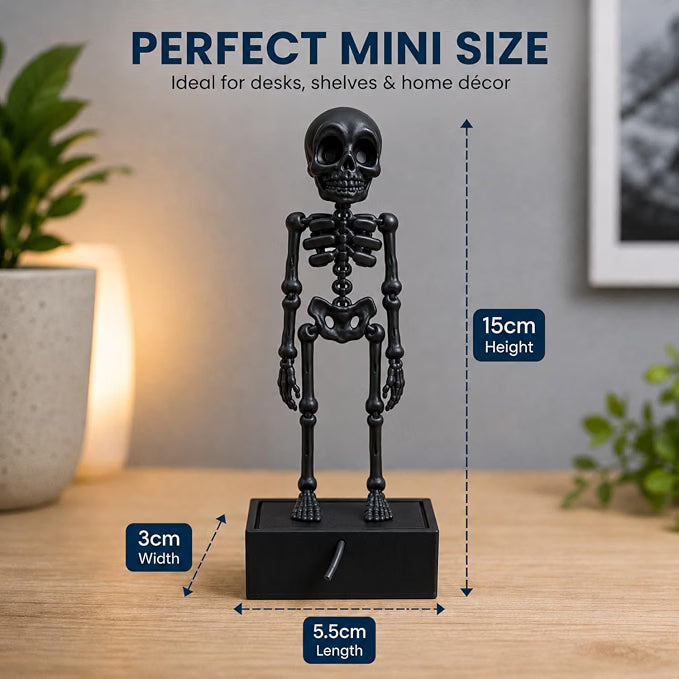 Petzlifeworld 3D Printed Dancing Skeleton Aquarium Ornament – White & Black Variations | Bubble-Activated Moving Fish Tank Decoration with Air Tube Connection & Stable Base