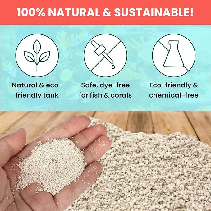 PetzLifeworld Aquarium Aragonite White Sand | Natural pH-Buffering Substrate for Marine, Cichlid, Freshwater & Saltwater Aquariums