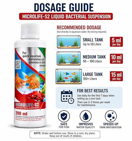 Aquatic Remedies Micro Life S2 Beneficial Bacteria Liquid Bacterial Suspension for Quick Aquarium Maturation and Ammonia and Nitrite Removal
