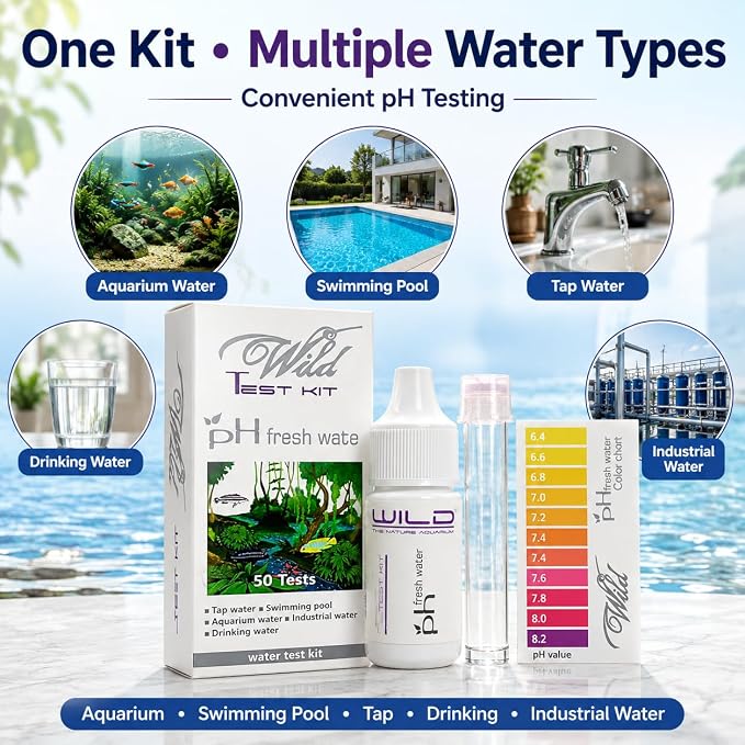 Petzlifeworld Aquatic Remedies Aquatic Remedies Wild pH Fresh Water Test Kit | 50 Tests | Colour Comparison Water Testing Kit for Aquarium, Swimming Pool, Tap, Drinking & Industrial Water