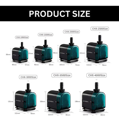 Cherlam Silent Aquarium Submersible Water Pump for Fish Tank & Pond