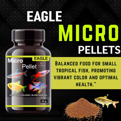 Eagle (Pack of 2 * 45g) Micro Pellet - Slow Sinking Fish Food for Fast Growth & Color