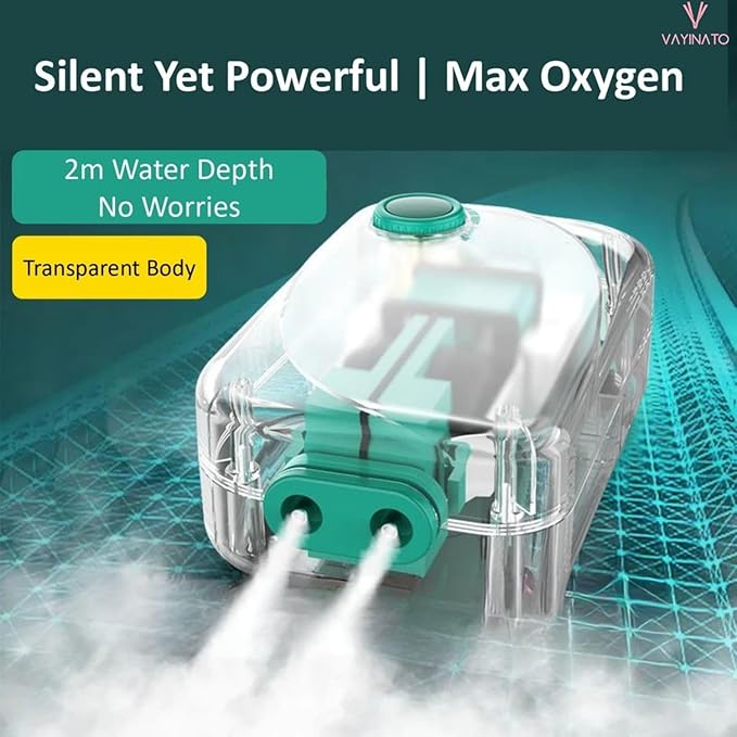 SOBO Transparent Large Volume Quiet air Pump with Adjustable Flow Control Vale for Aquarium Fish Tank | Super Silent Design