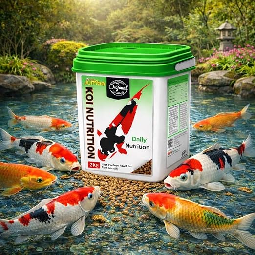 petzlifeworld Horizone Jumbo Koi Nutrition Food – 2 kg Jumbo High-Protein Floating Pellets with Spirulina & Astaxanthin | Color Enhancement & Clean Water Formula