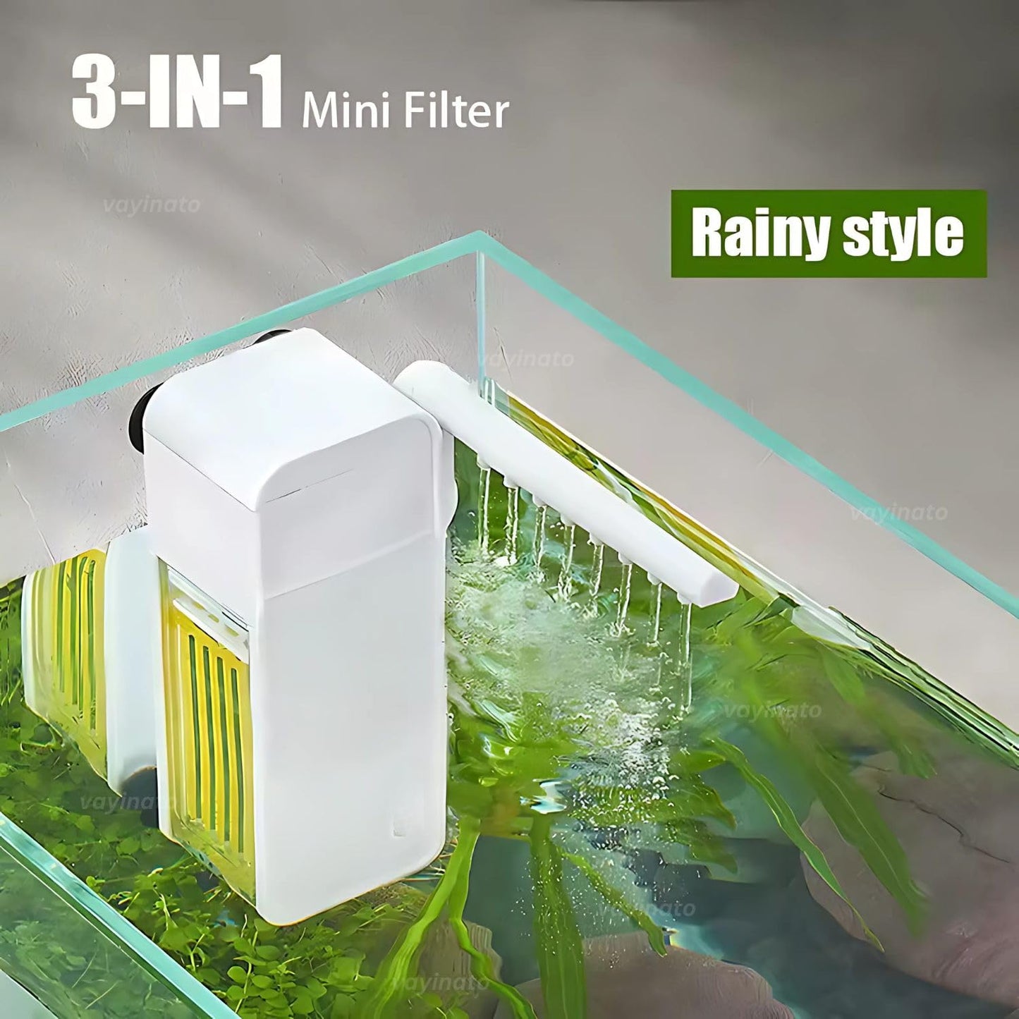 Petzlifeworld 3-in-1 Nano Waterfall Filter for Water Purification, Circulation, Oxygen
