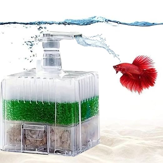 Xinyou XY-2011 Bio Sponge Filter (Square Shaped) with filter media | Suitable for Upto 2 Feet Tank | A Simple and Efficient Filter for Your Aquarium