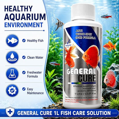 Petzlifeworld Aquatic Remedies 1L General Cure Freshwater Fish Care Formula | Safe for All Aquatic Animals
