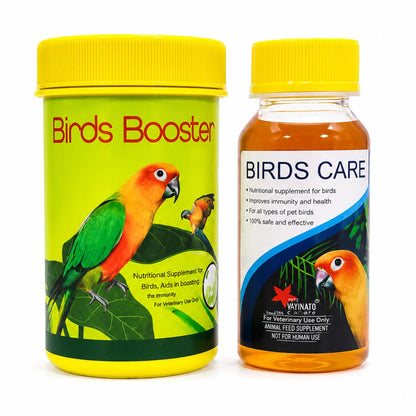 Petzlifeworld Bird Booster, 50g & Birds Care, 60ML Combo Health Supplements for All Kind of Pet Birds