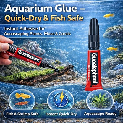 petzlifeworld Aquarium (Guoelephant) Glue Quick-Dry Gel – Fish Safe Adhesive for Aquascaping Plants, Moss, Coral & Driftwood