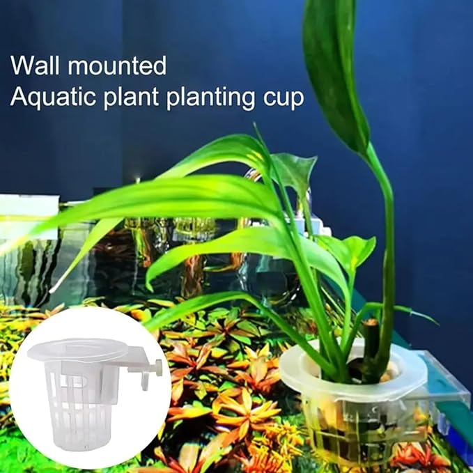 Petzlifeworld 2 Pcs White Hanging Water Plant Holder Pot for Aquarium Fish Tank