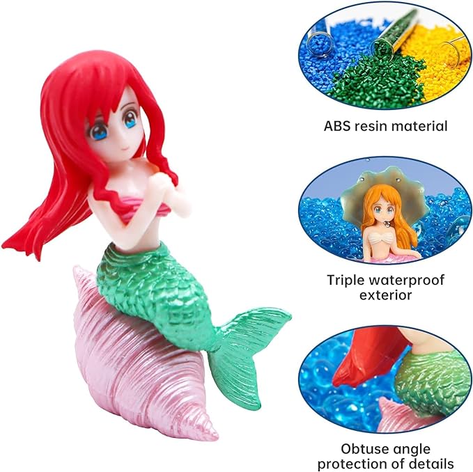 PetzLifeworld Miniature Mermaid Cute Resin Toys for Aquarium Fish Tank Decoration and Desk, Terrarium, Cake and Indoor DIY Decorations