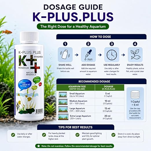 petzlifeworld Aquatic Remedies K++ Aquarium Plant Fertilizer (220ml) | Potassium (K), Manganese (Mn) & Calcium (Ca) Mineral Enrichment for Aquatic Plant Growth | Suitable for Freshwater & Saltwater Aquariums