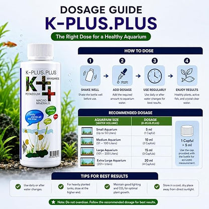 petzlifeworld Aquatic Remedies K++ Aquarium Plant Fertilizer (220ml) | Potassium (K), Manganese (Mn) & Calcium (Ca) Mineral Enrichment for Aquatic Plant Growth | Suitable for Freshwater & Saltwater Aquariums