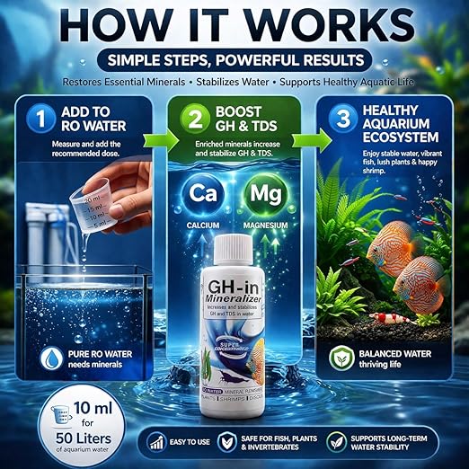 Aquatic Remedies GH-in Mineralizer for Aquarium (220 ml) – Increases & Stabilizes GH and TDS in RO Water | Mineral Supplement for Plants, Shrimp & Discus Fish