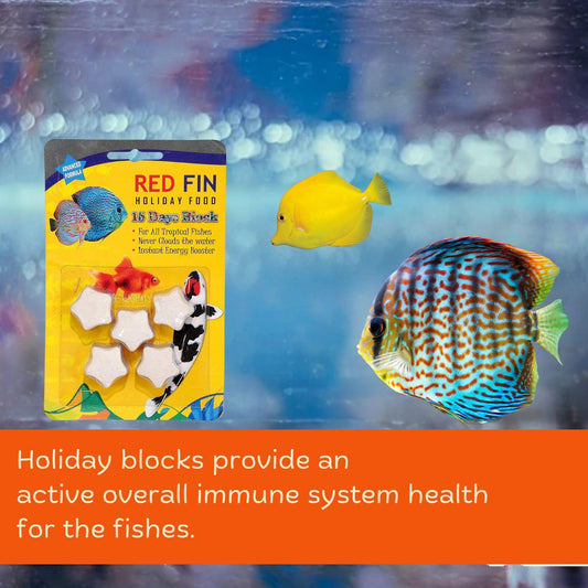 petzlifeworld Redfin 15 Days Holiday Fish Food Block | All Life Stages | Suitable for All Tropical Fish | No Water Clouding | Energy Boost Formula | Vacation Auto Feeder