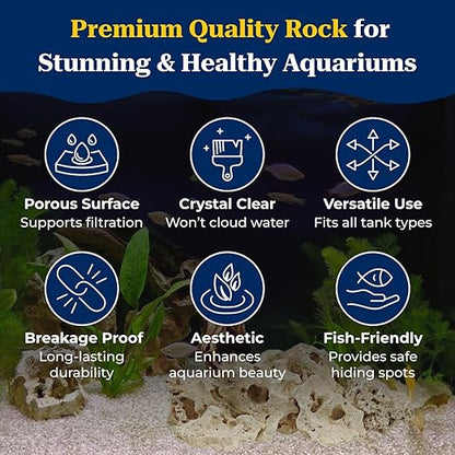 PetzLifeworld Natural White Sansibar Stone – Premium Aquarium Decoration for Marine & Cichlid Fish Tanks