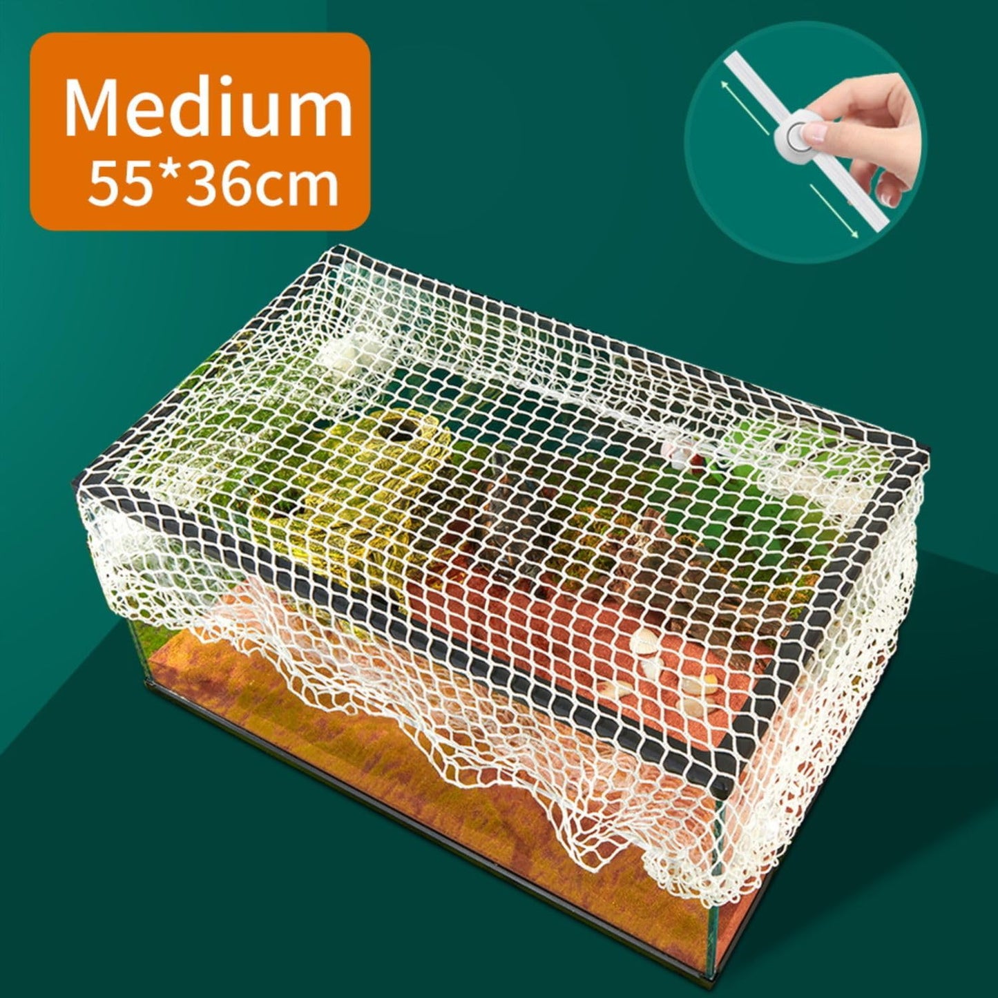 Petzlifeworld Aquarium Protective Mesh Net Cover – Nylon Rope Fish Tank Jump Guard Lid | Breathable Escape Prevention Net for Fish, Turtle & Reptile Tanks | DIY Stretchable Aquarium Cover