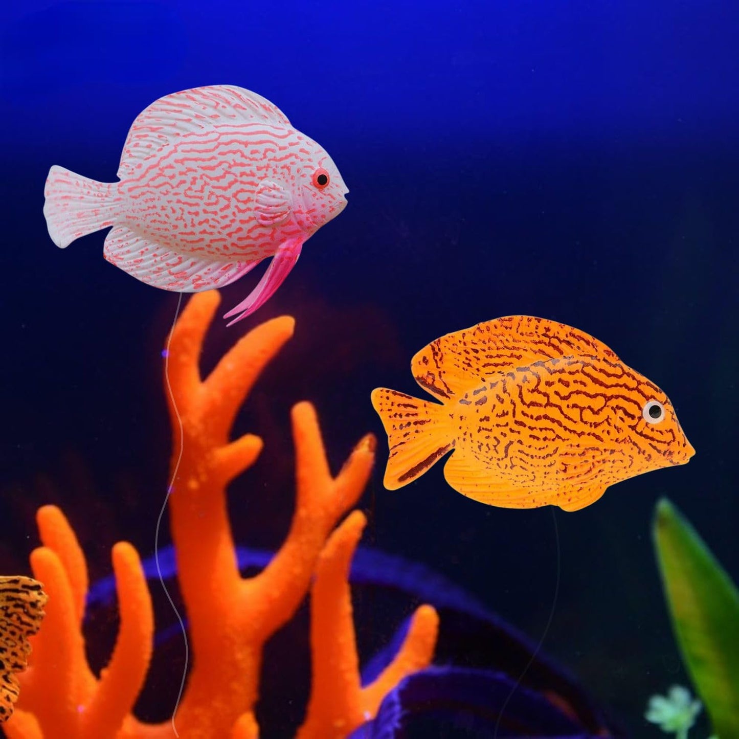 PetzLifeworld 2 Pcs Silicon Floating Simulating Fake Fish for Aquarium Fish Tank Decorations