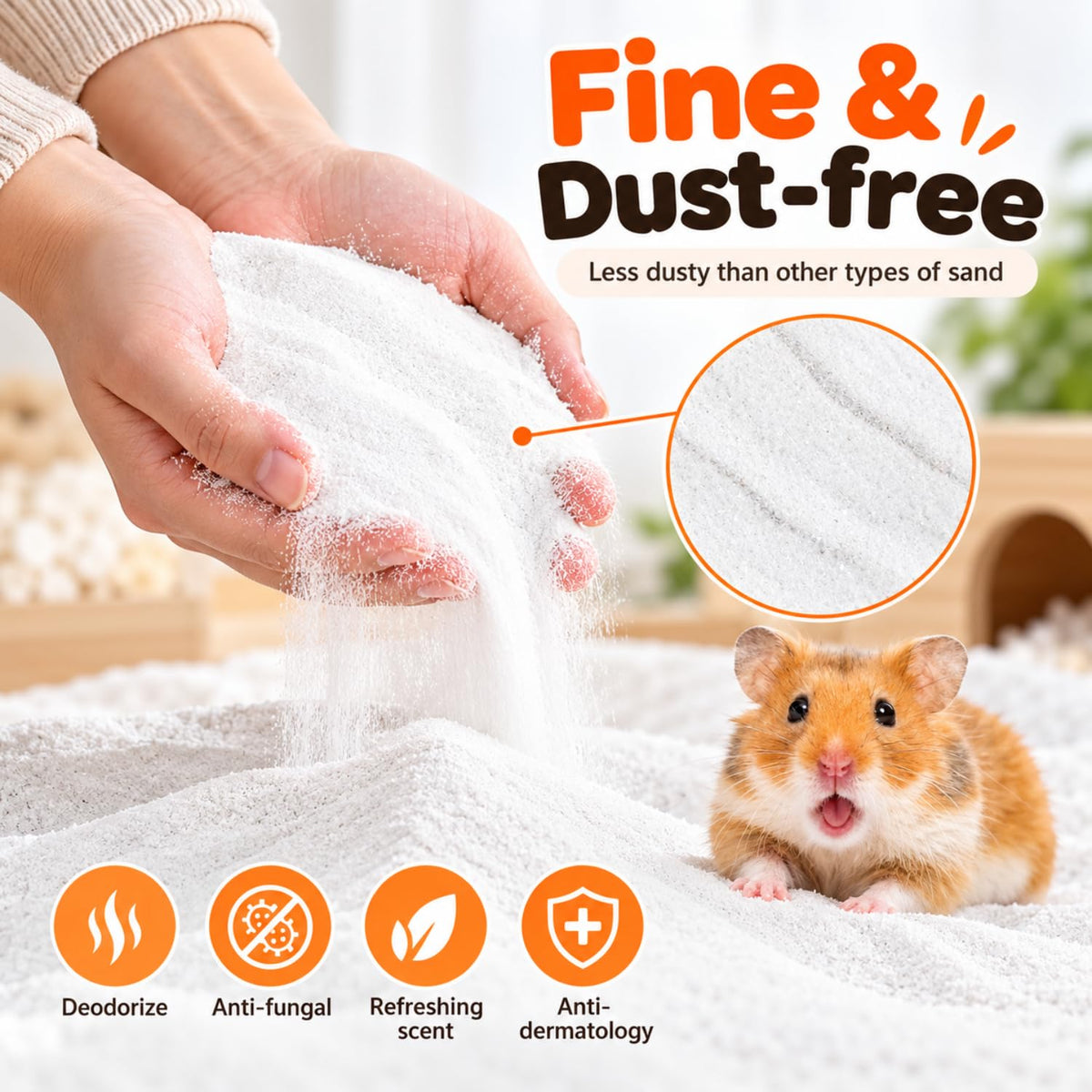 Petzlifeworld Scented Hamster Bath Sand 500g – Rose, Lavender, Green Apple & Lemon
