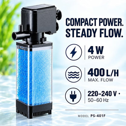 Petzlifeworld Petscope Aquarium Internal Filter with Blue Sponge Media