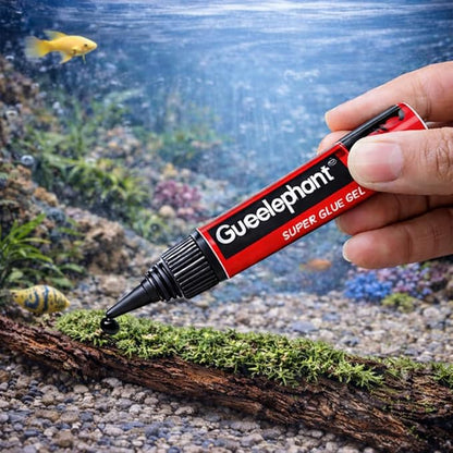 petzlifeworld Aquarium (Guoelephant) Glue Quick-Dry Gel – Fish Safe Adhesive for Aquascaping Plants, Moss, Coral & Driftwood