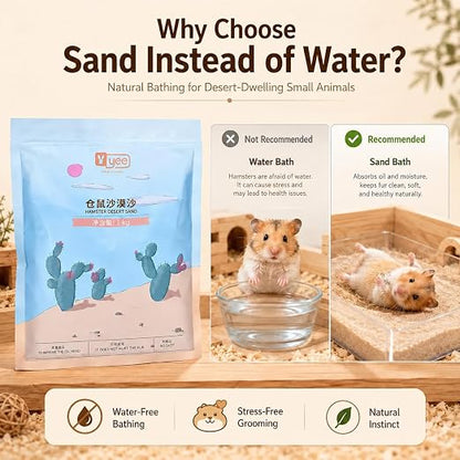 YEE Hamster Desert Bath Sand – 1kg | Natural Dust-Free Grooming & Potty Sand