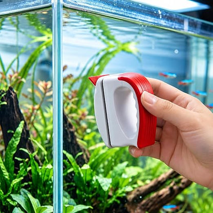 Petzlifeworld BL-M6 Mini Magnetic Aquarium Glass Cleaner – Red with  White