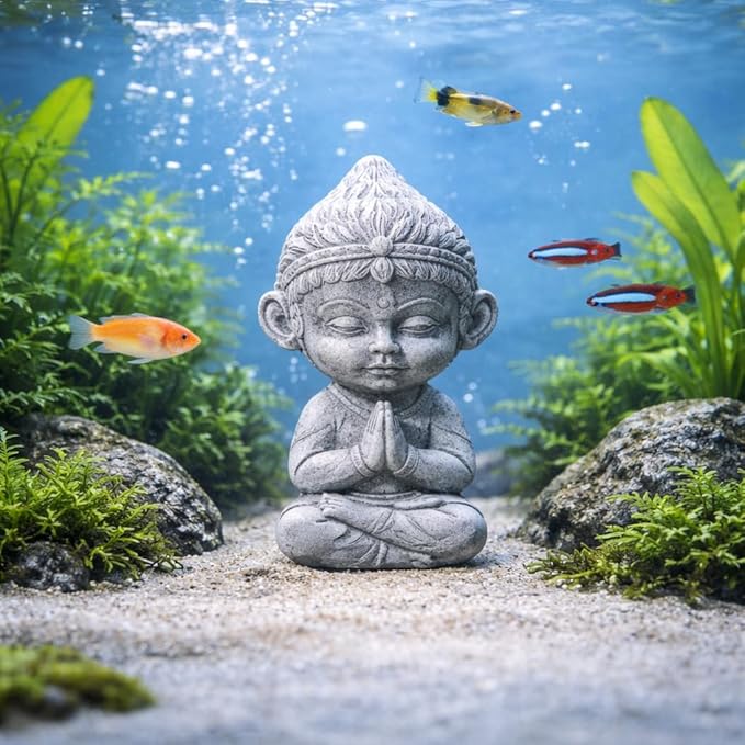 Petzlifeworld Mini Sun Wukong Meditation Statue – Cute Monkey King Resin Figurine for Aquarium, Garden, Desk, Zen Decor, Moss Pot & Fish Tank Decoration by Petzlifeworld