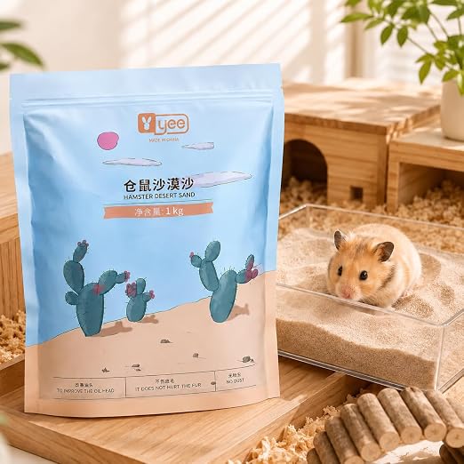 YEE Hamster Desert Bath Sand – 1kg | Natural Dust-Free Grooming & Potty Sand
