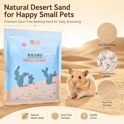 YEE Hamster Desert Bath Sand – 1kg | Natural Dust-Free Grooming & Potty Sand
