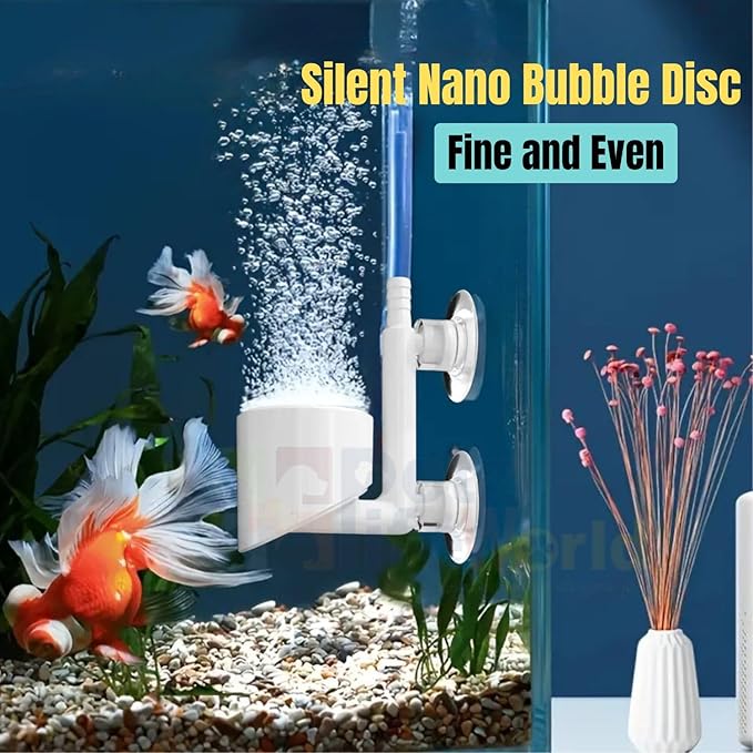 Petzlifeworld Aquarium Mini Air Generator for Aquarium Fish Tank, Nano Bubble Diffuser with Suction Cup Creating Serenes Atmospheres for Fish | Air Refiner | Silent