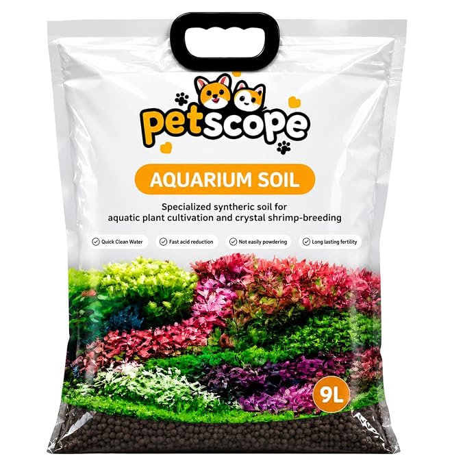 Petzlifeworld Petscope 9L Soil for Planted Aquariums & Crystal Shrimp Tanks | Specialized Synthetic Aquatic Plant Substrate | Quick Clean Water | Long Lasting Fertility | Durable Granule Structure