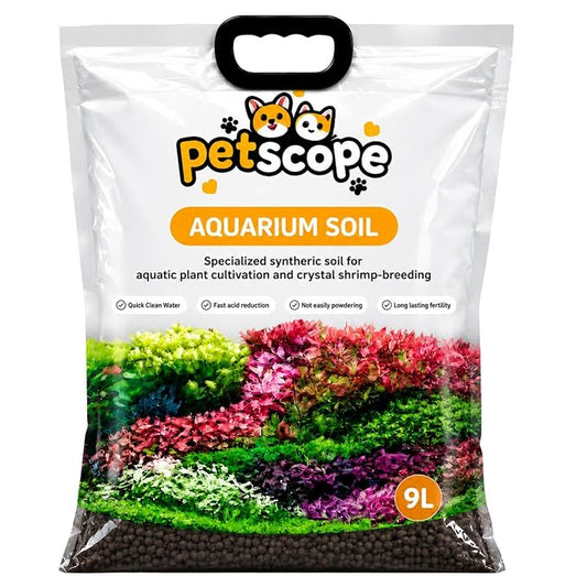 Petzlifeworld Petscope 9L Soil for Planted Aquariums & Crystal Shrimp Tanks | Specialized Synthetic Aquatic Plant Substrate | Quick Clean Water | Long Lasting Fertility | Durable Granule Structure